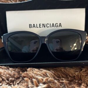 Balenciaga Black Cat-Eye Women's Sunglasses